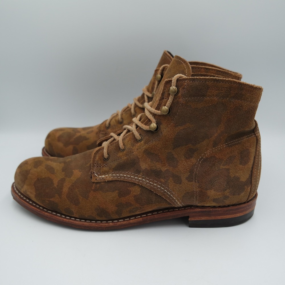 Wolverine Original 1000 Mile Suede Brown Camo Men's Leather Boots USA Made 11B